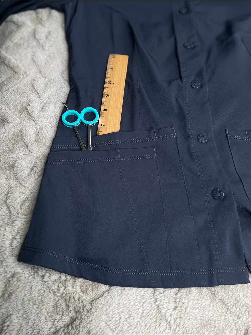 HH Works Dark Gray Medical Scrub Jacket~ Snap Close ~ Size XXS~ NWT - Picture 7 of 10